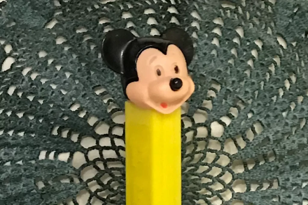 A Mickey Mouse soft headed Pez dispenser.