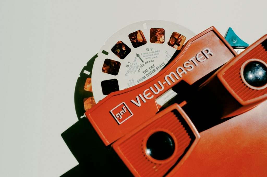 close up of an old view master