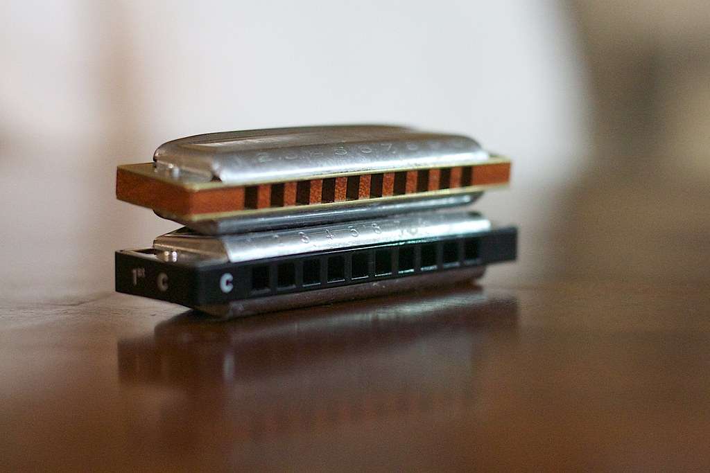 a single vintage harmonica