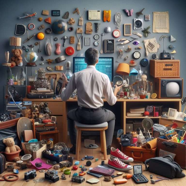 person looking through their collection