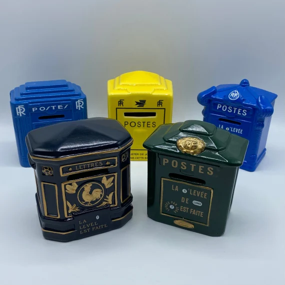 French Postal Services vintage money boxes.