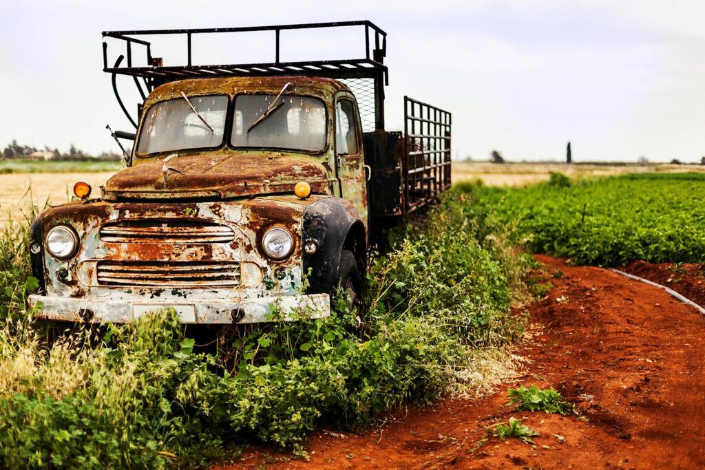 Brown Utility Truck on Grass